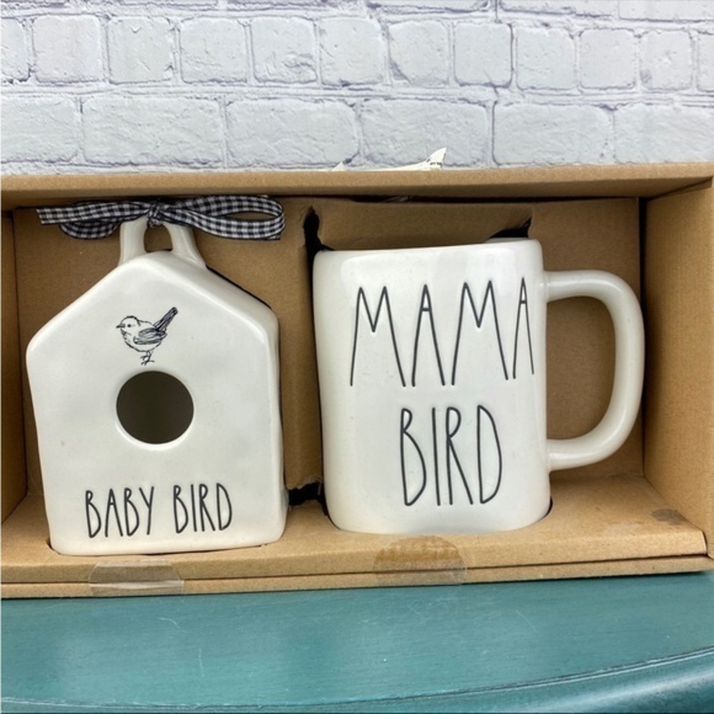 NWT Rae dunn‎ baby bird birdhouse mama bird mug